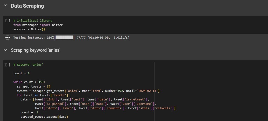 scraping using Nitter